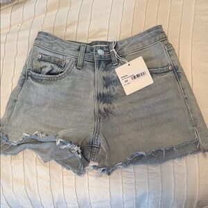 Denim Frayed Hem Women Shorts